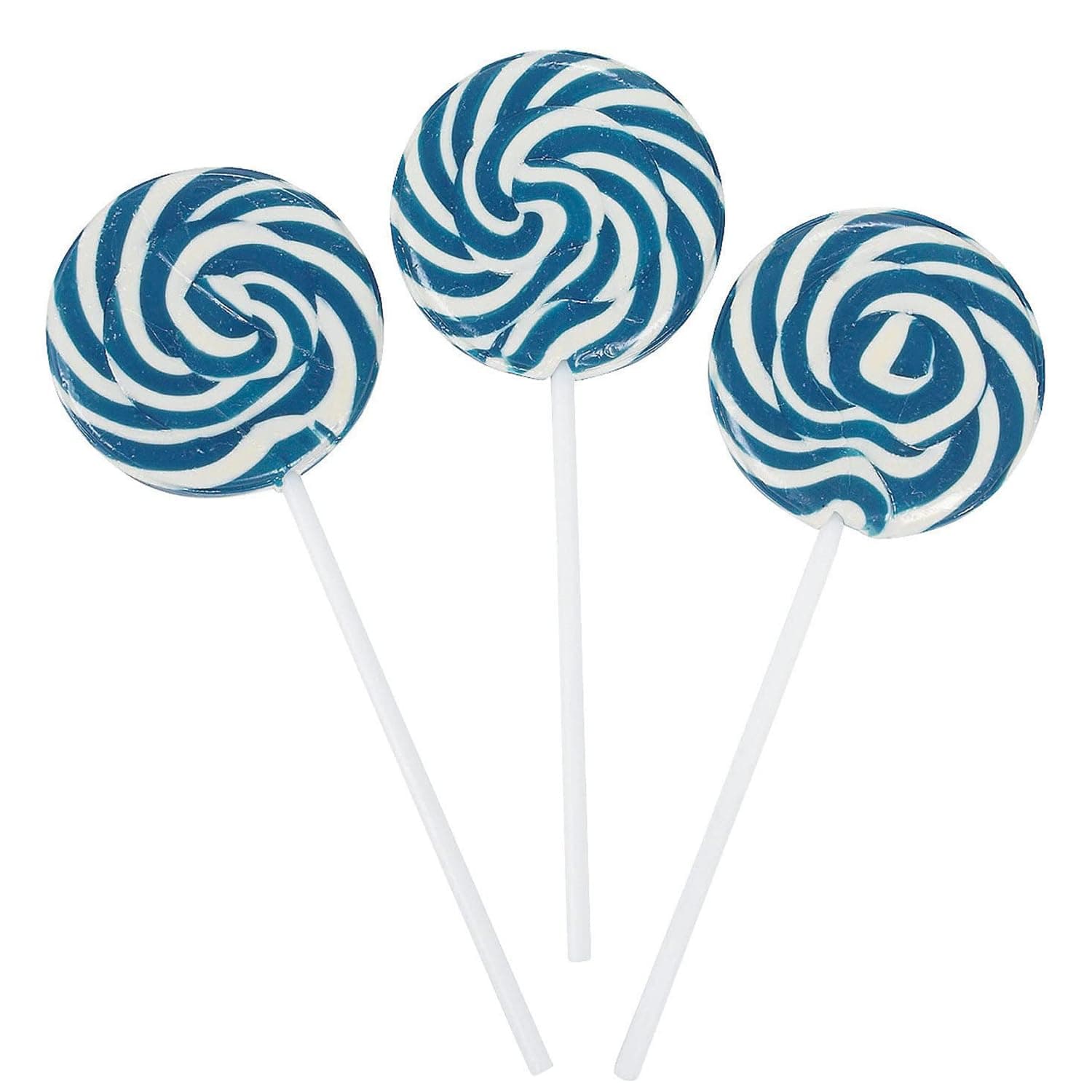 RBBZ party Blue Swirl Lollipops - 24 Suckers Individually Wrapped - 2 Inch Pops - Great for Boys Birthday Party Favor Candy - Boy Baby Shower - Candy Buffet