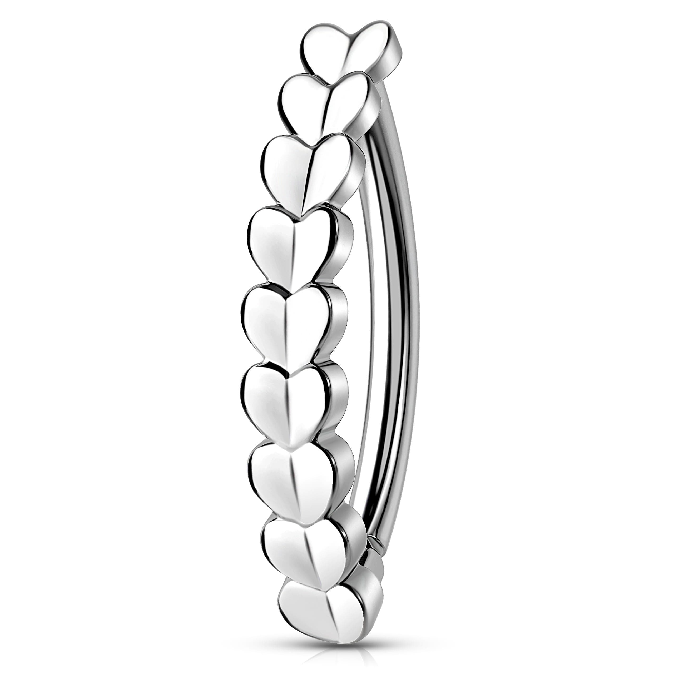 Melighting Heart Belly Button Ring 14G Clicker Belly Ring Stainless Steel 316L Belly Piercing Jewelry for Women Belly Clicker Body Piercing Jewelry