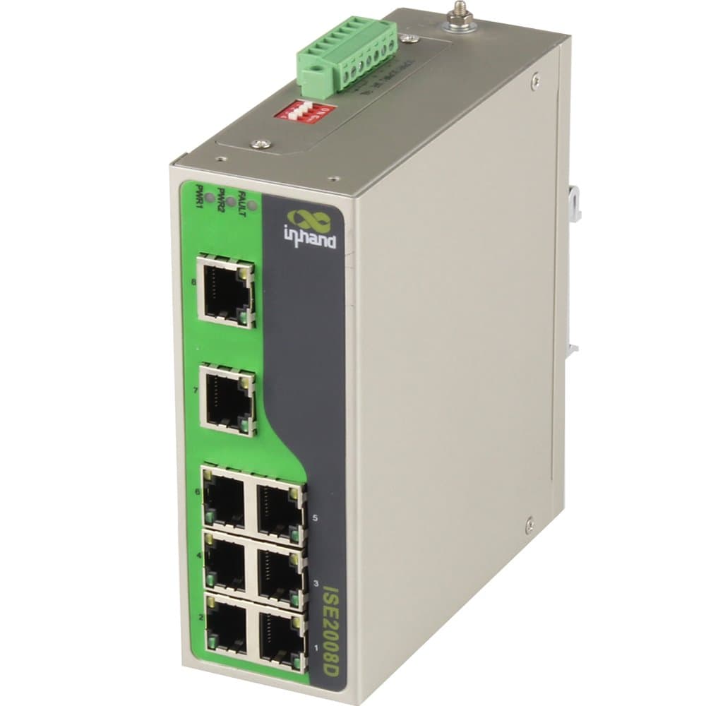 InHand Networks ISE2008D-8T-24 Unmanaged Industrial Ethernet Switch, 8-Port 10/100BaseTX