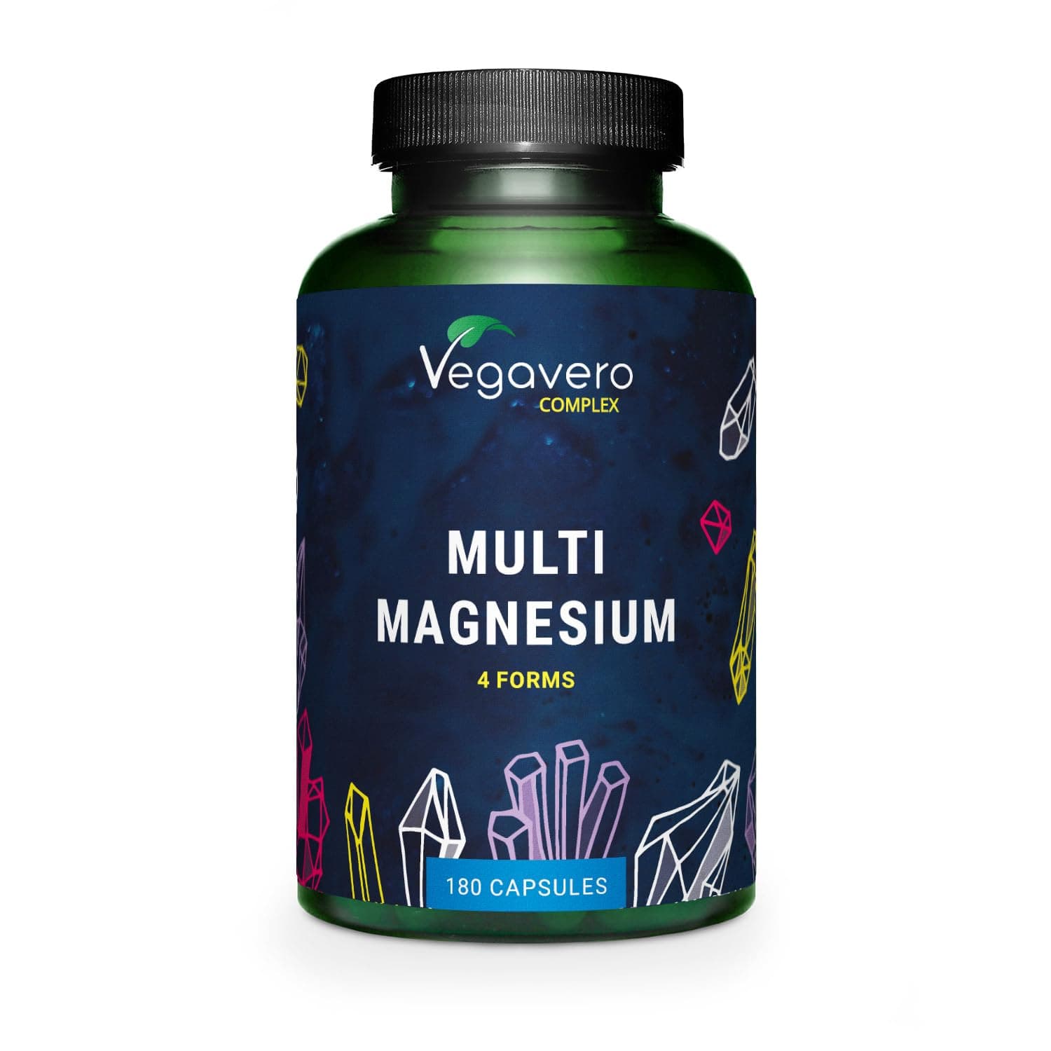 Advanced Multi Magnesium Complex | with 4X Chelated Forms: Citrate, Bisglycinate, Malate & Taurate | Vitamins B6 & B2 for Superior Absorption | 180 Vegan Capsules | NO Additives
