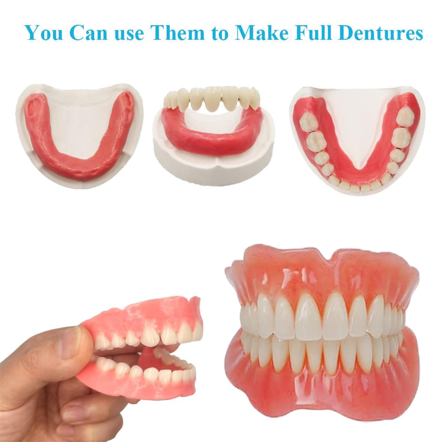 DIY Denture Making Kit - Full & Partial Dentures Simulation Practice, Equipped with Tool Kit and Temporary Teeth