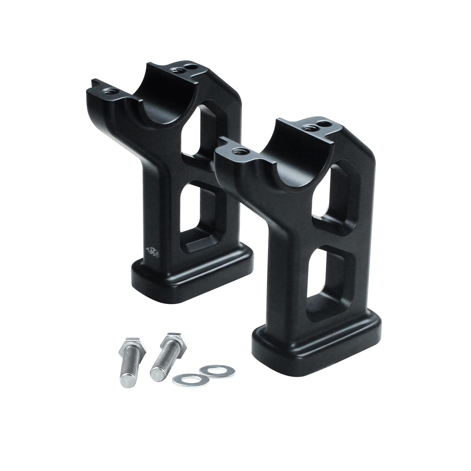 Black Handlebar Risers for Harley Davidson Fat Bob 114 FXFB/S with 1 1/2 inch Clamping Area