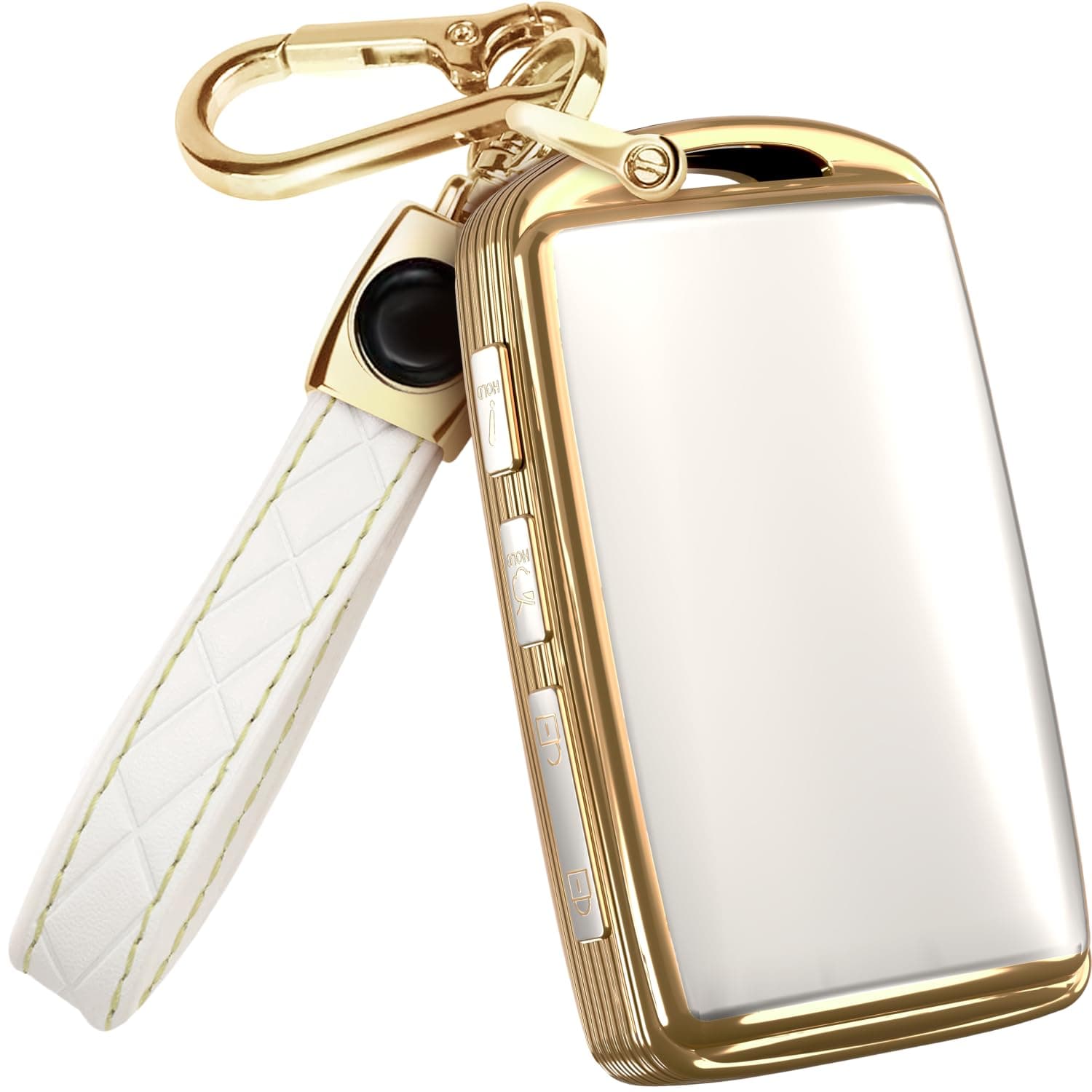 Lucrum Compatible with Mazda Key Fob Cover & Leather Keychain - TPU Case for 3, 6, CX-5 CX-9 CX-30 CX-50 CX-70 (2019-2025)