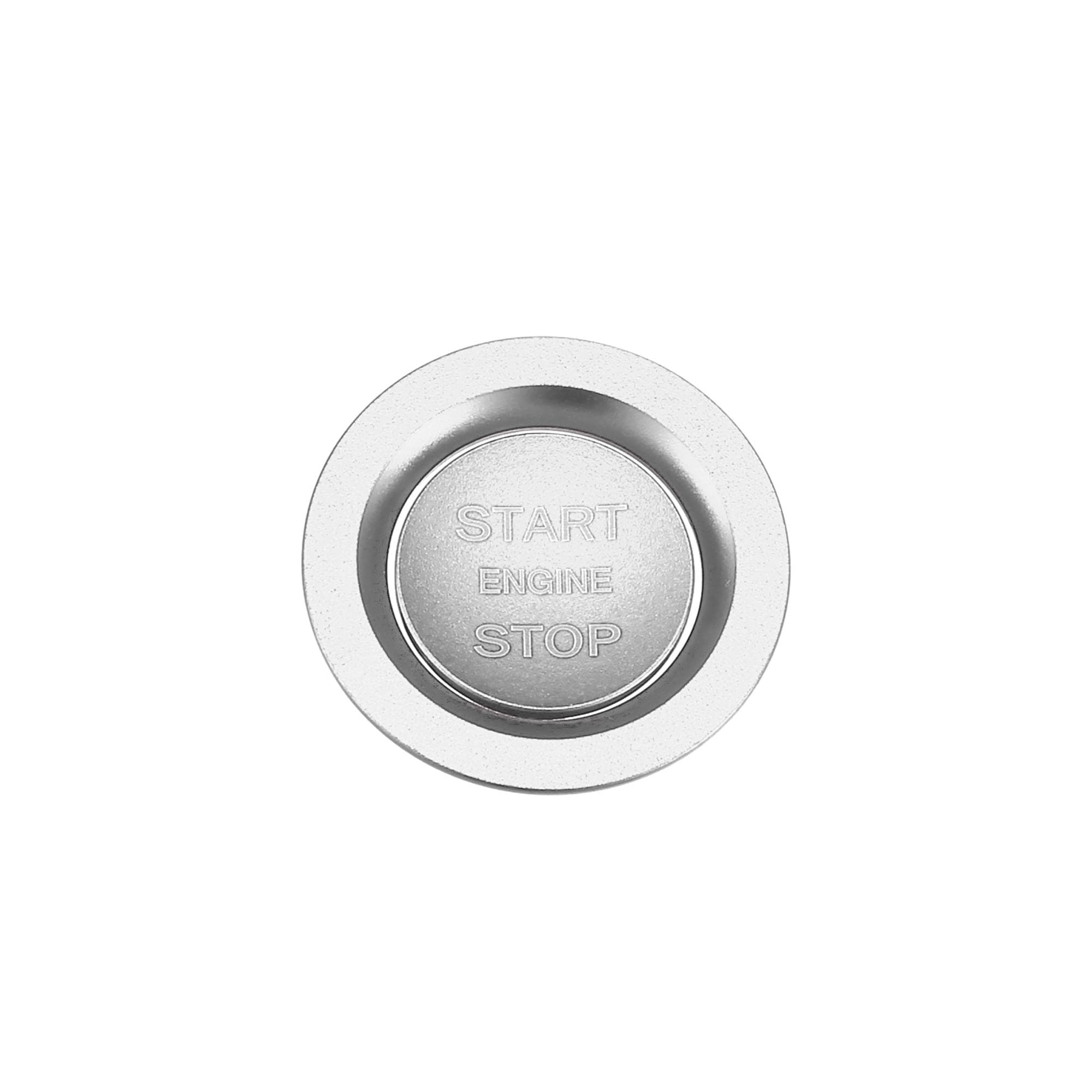 X AUTOHAUX Engine Start Stop Button Cover Kit One Click Push Start Button Trim Sticker for Land Rover Discovery for Range Rover Sport Silver Tone