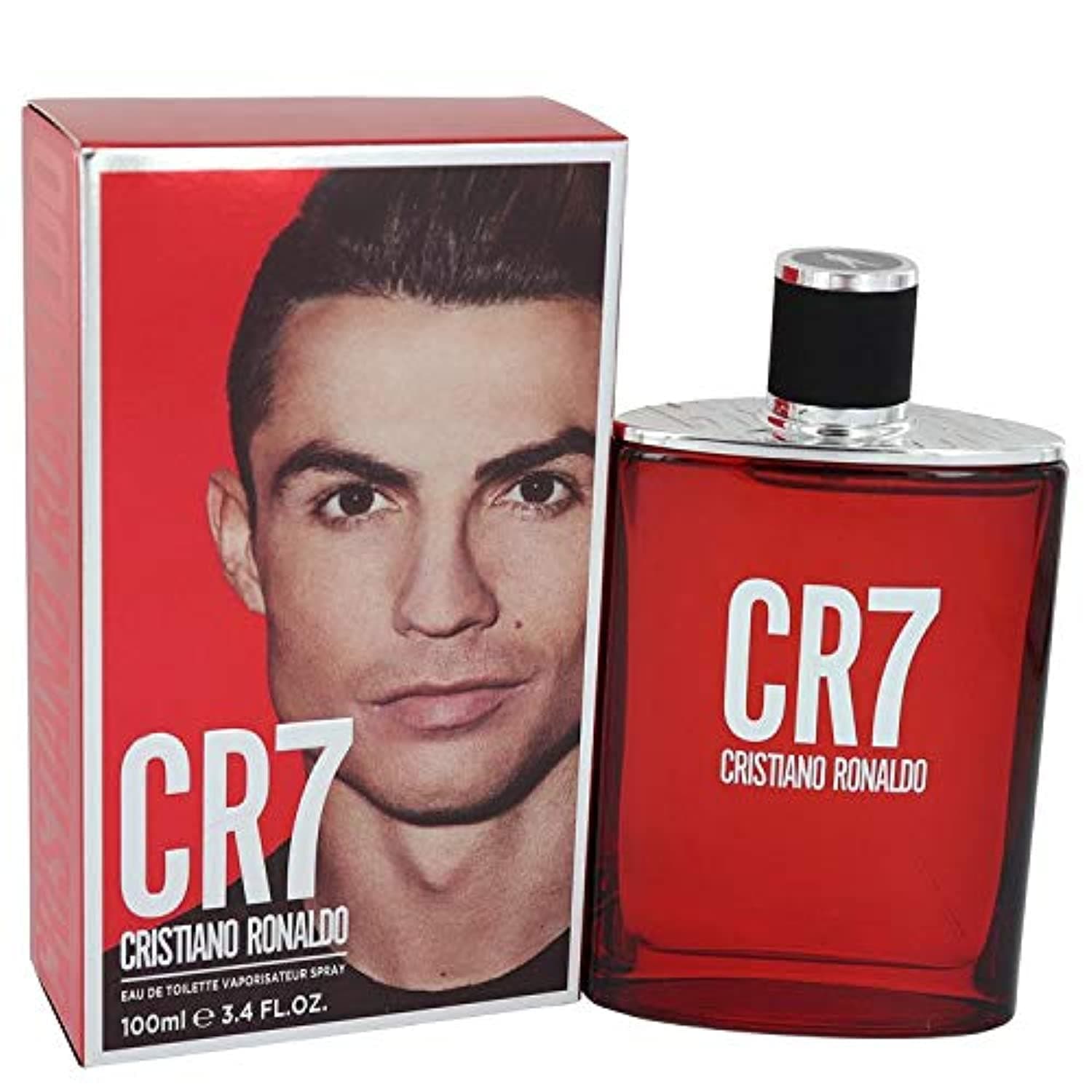 CR7 Cristiano Ronaldo Eau de Toilette Spray for Man, 3.4 Ounce, Red
