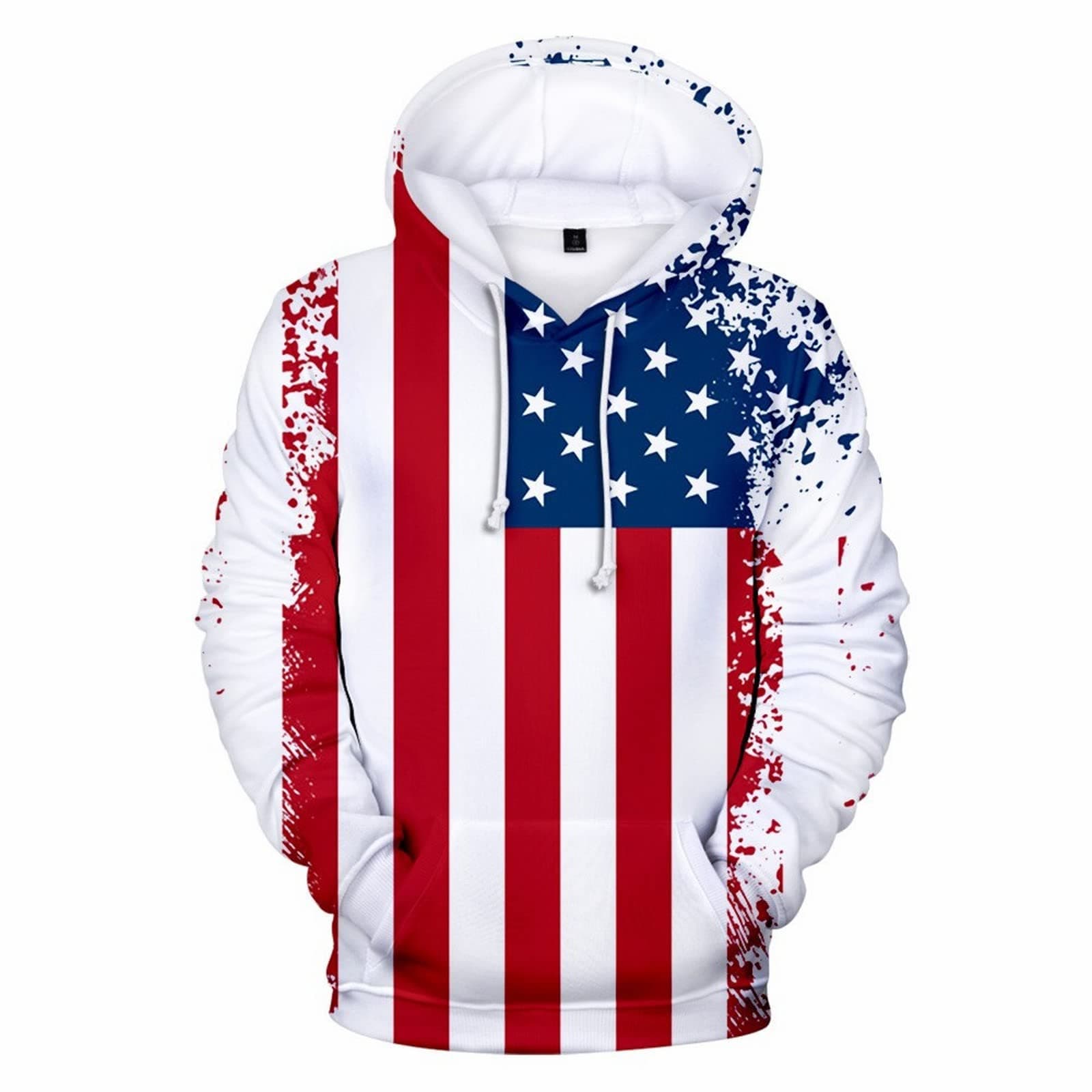 Women Hoodies Sweatshirts Pullover Hood Top Aikooki New USA Hoodies Men/Women Sweatshirt JULY FOURTH Hooded United States America Independence Day Hoody 3D National Flag Full Zip Sweatshirt Women