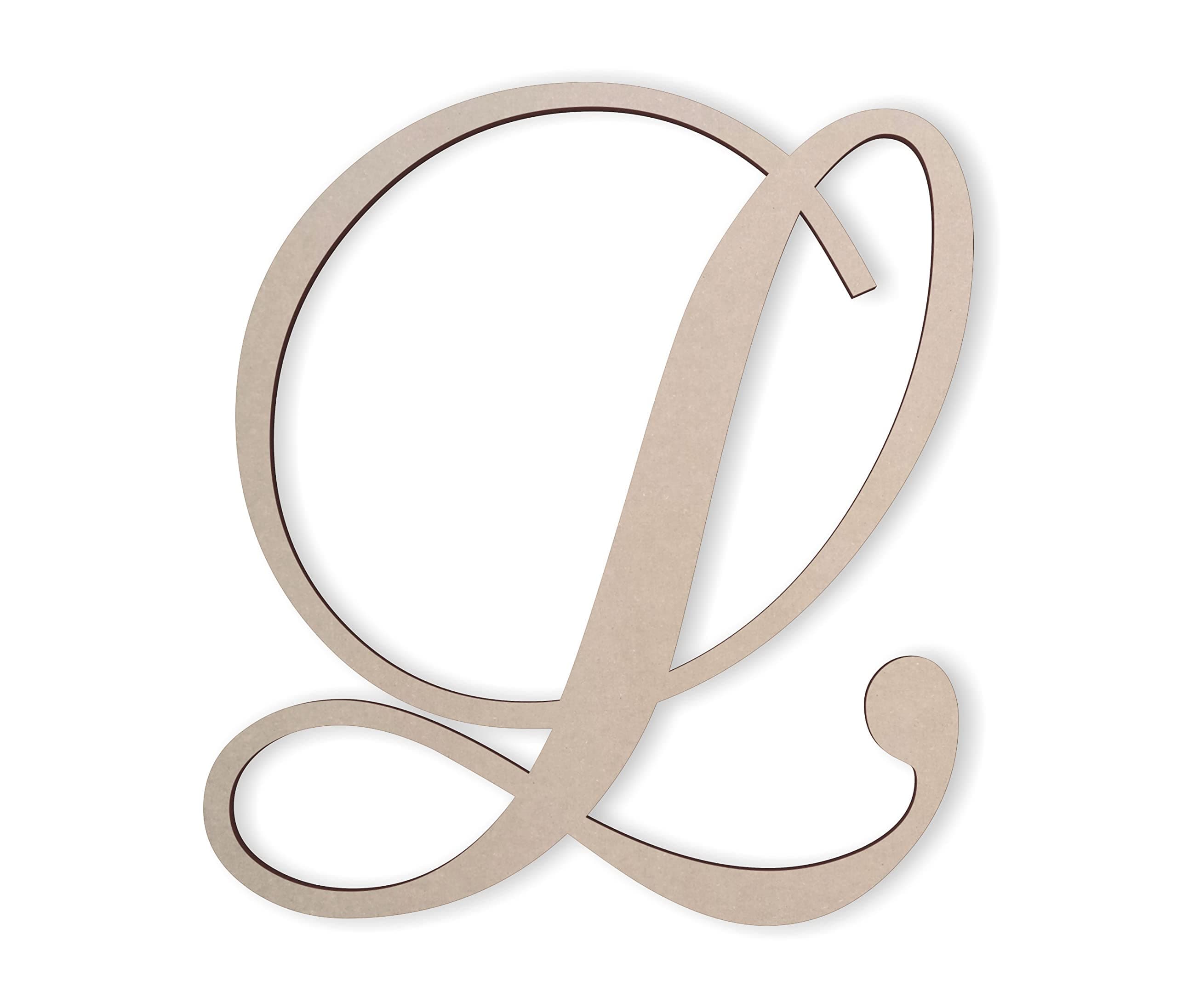 Jess and Jessica Wooden Letter L, Wooden Monogram Wall Hanging, Large Wooden Letters, Cursive Wood Letter