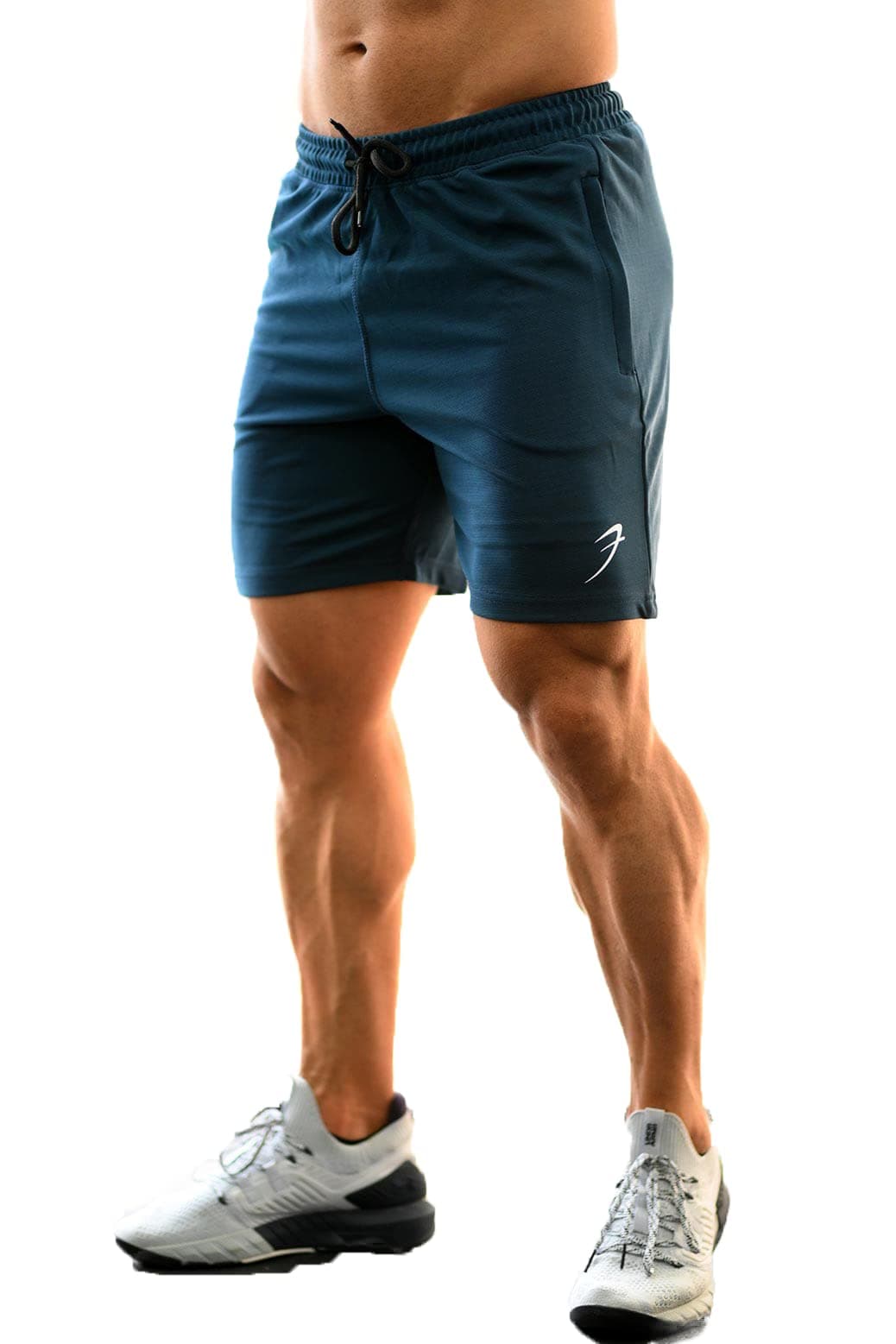 Athletic Slim Fit Training and Gym Shorts for Men with Zipper Pockets
