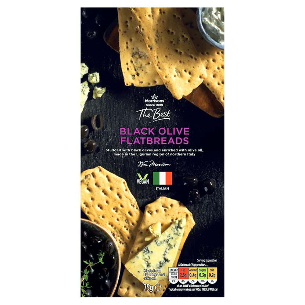 Morrisons The Best Black Olive Flatbread 75g