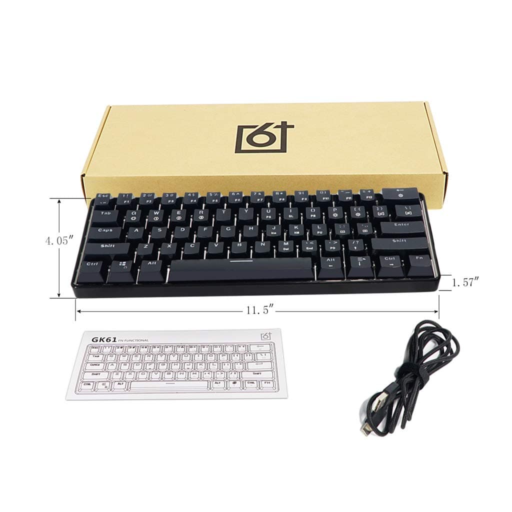 SMALLJUN GK61 Esports Game Mechanical Keyboard Optical Axis Can be Plugged in Mechanical Axis USB Cable 61 Key Game Keyboard LC