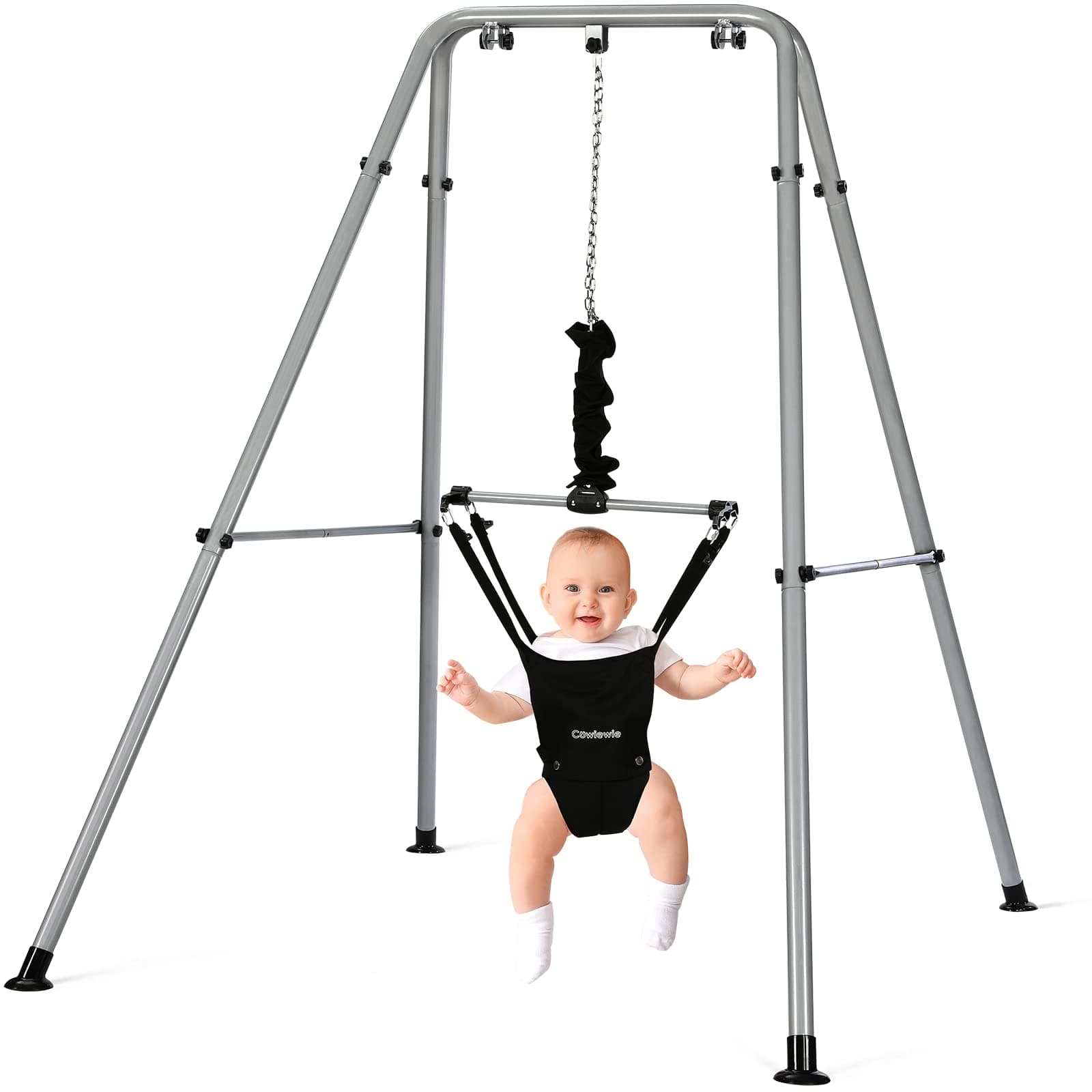 2 in 1 Baby Jumper, with Strong Support Stand and Baby Walking Harness Function, Fun Activity for 6-24 Months Old