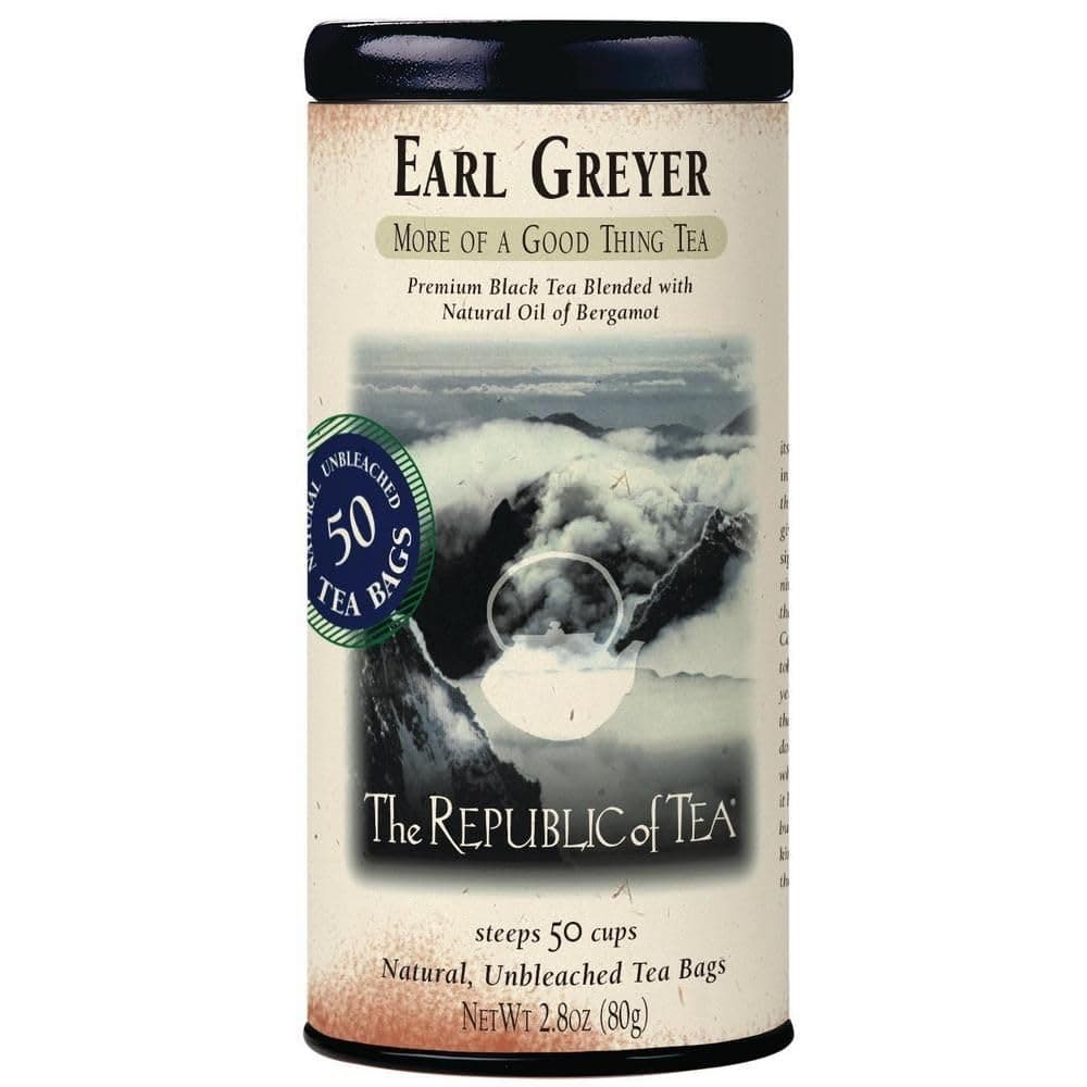 - Earl Greyer Black Tea Tin, 50 Tea Bags, Naturally Caffeinated