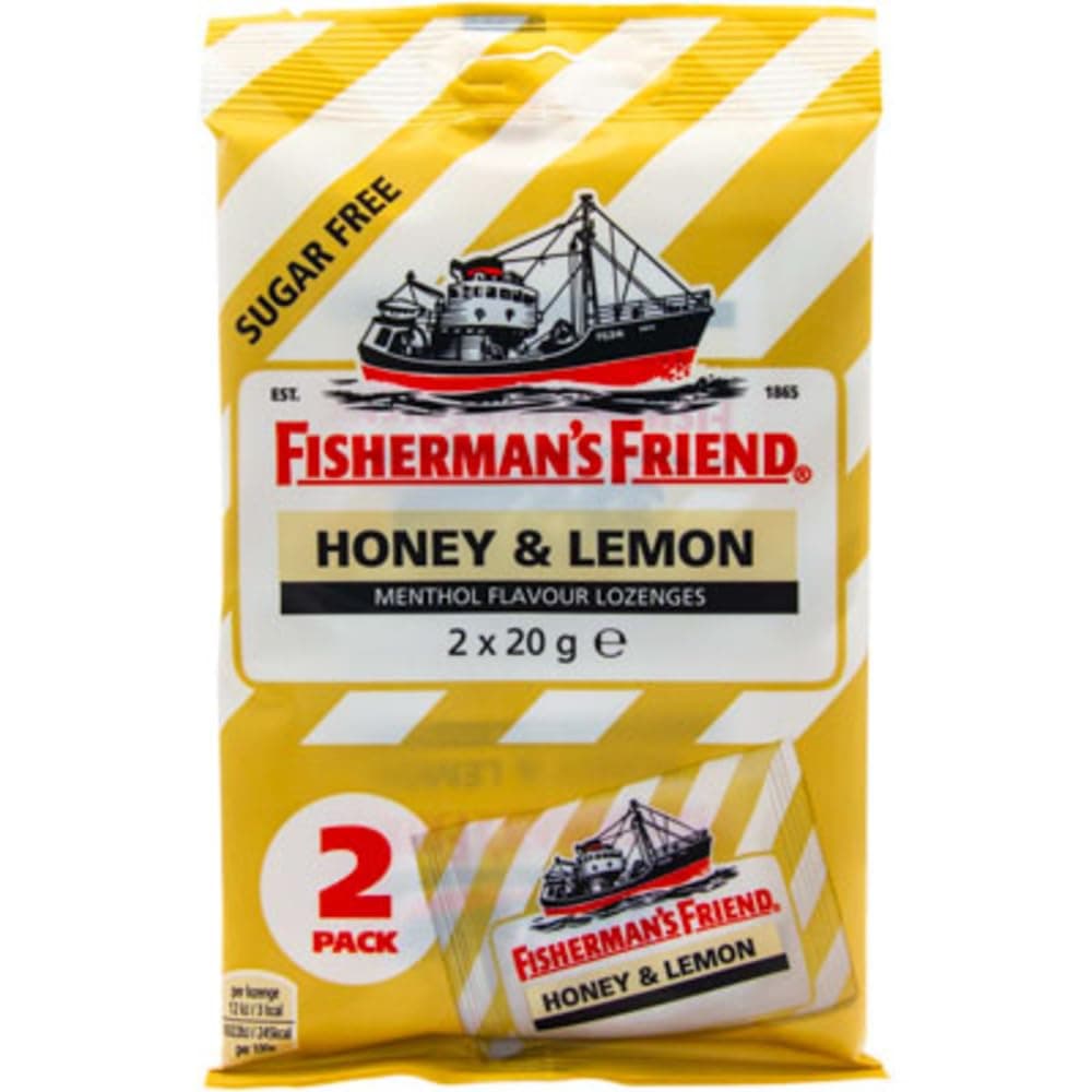 Honey & Lemon Menthol Flavour Lozenges 2 Packs of 20g, Yellow
