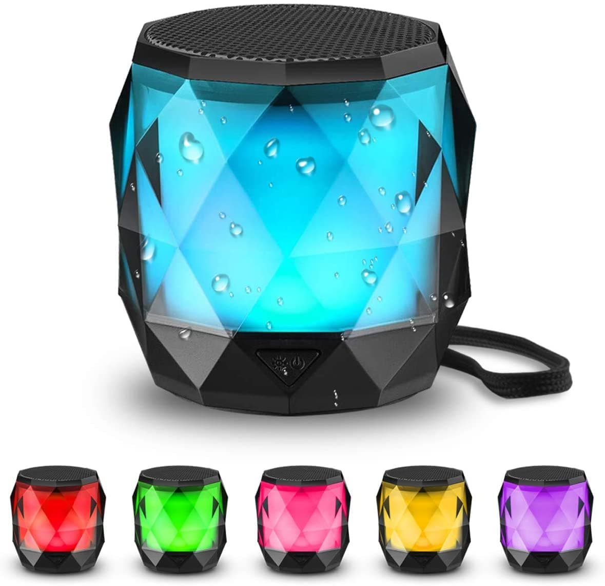 LFS LED Bluetooth Speaker, Night Light Wireless Speaker,Untra Mini Speaker,Diamond Shape Portable Wireless Bluetooth Speaker,Multi-Colored auto-Changing RGB LED Themes,Handsfree/TWS Supported ?