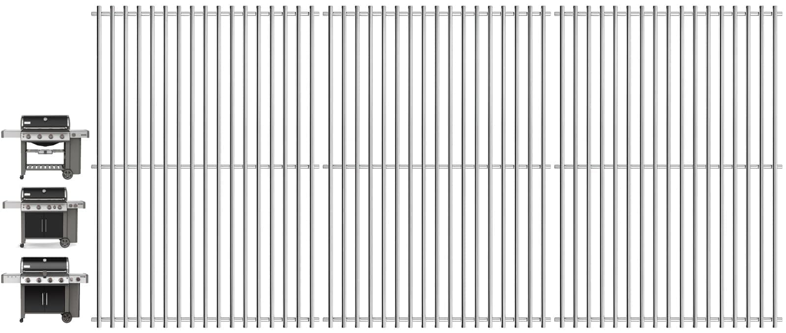Replacement Parts for Weber Genesis II LX 400 SER II E-410 E-435 S-410 GBS S-435 S-440 LX E/S-440 & Genesis II 400, Kitchen-aid 720-0856V 740-0781, for Weber Genesis II Grill Grates 66089 66097, 3PCS