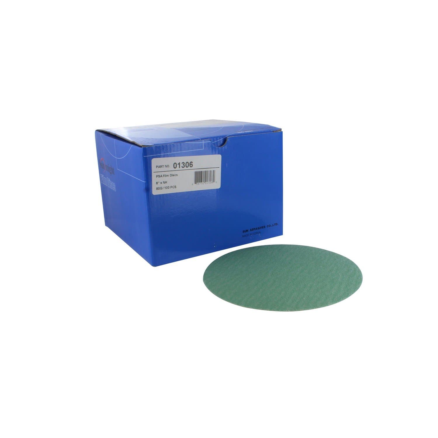 Sunmight 01306 6" 80 Grit No Hole PSA Film Sanding Discs (100 Pieces)