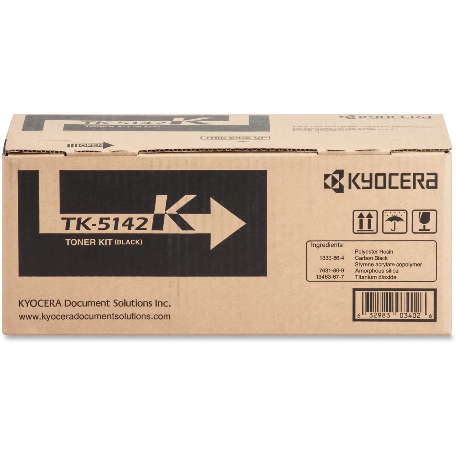 Kyocera 1T02NR0US0 Model TK-5142K Black Toner Cartridge Compatible with Kyocera ECOSYS P6130cdn, M6030cdn and M6530cdn Laser Printers; Up to 7000 Pages Yield at 5 Percent Average Coverage