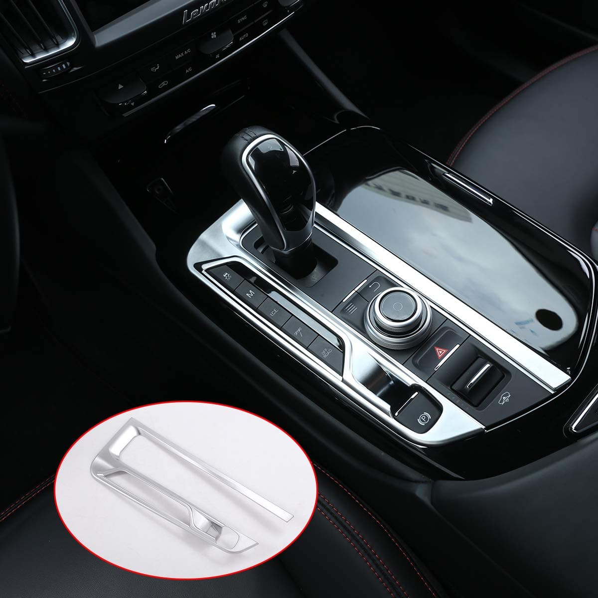 Car Styling Silver ABS Chrome Interior Gear Shift Frame Cover Trim Sticker for Maserati Levante 2017 2018 Auto Accessories for Left Hand Drive