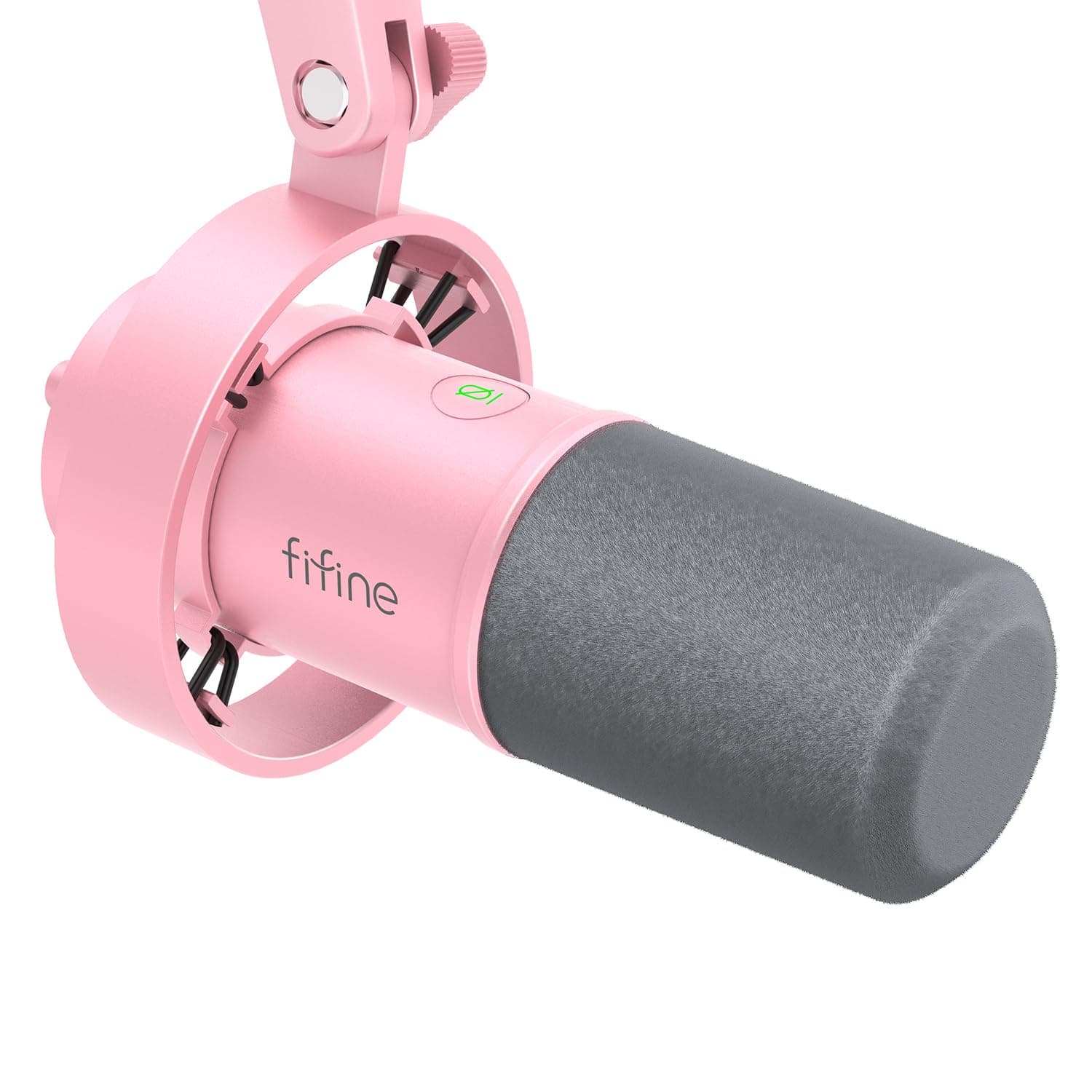 FIFINE XLR/USB Dynamic Microphone, Studio XLR Vocal Podcast Microphone for Recording, USB Streaming Mic with Mute Button, Gain Knob, Headphones Monitoring for Voice-Over, Video-Amplitank K688 Pink