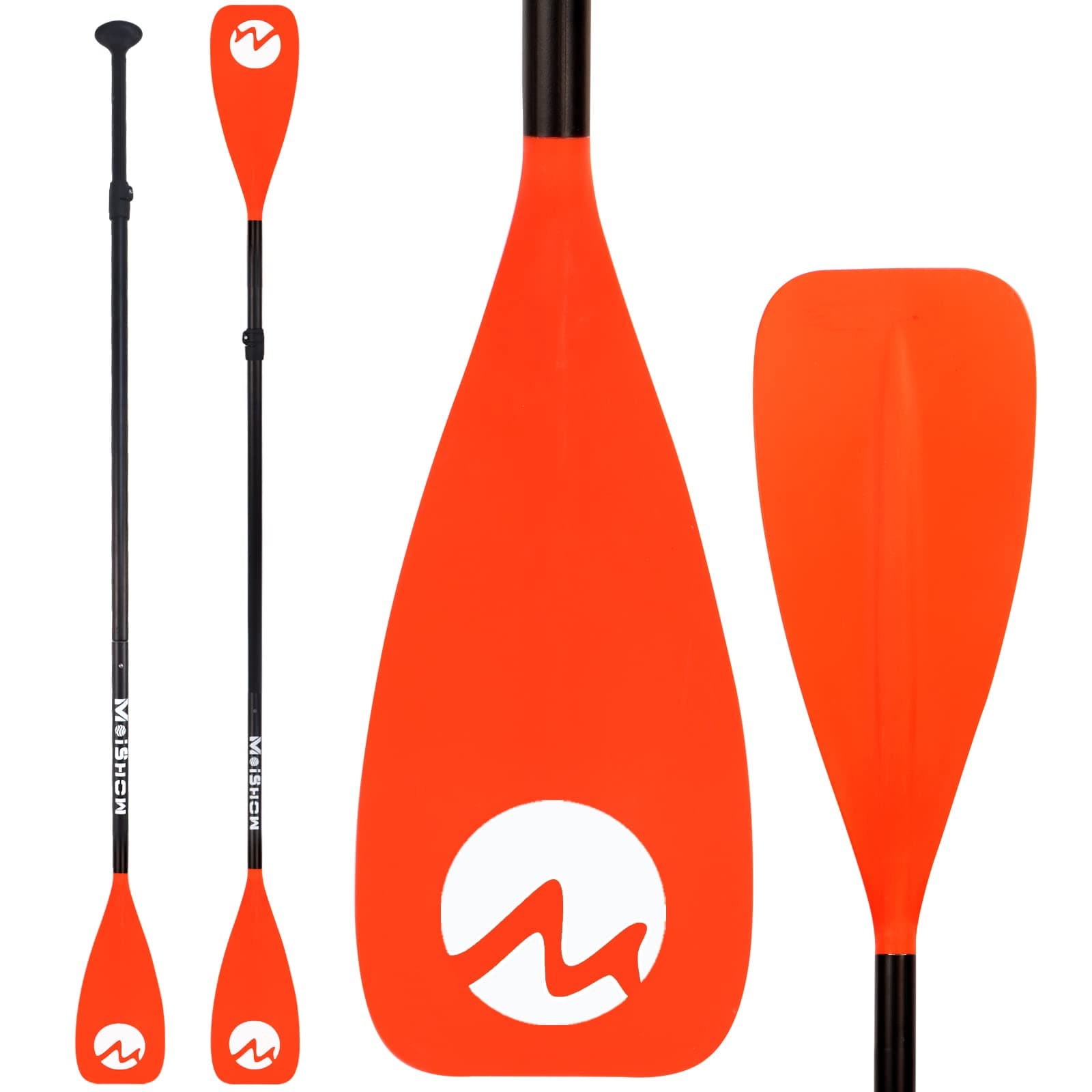 MoiShow SUP Paddle Board Paddle - Adjustable Paddleboard Paddle Oar 4-Piece Floating Aluminum SUP Kayak Paddle