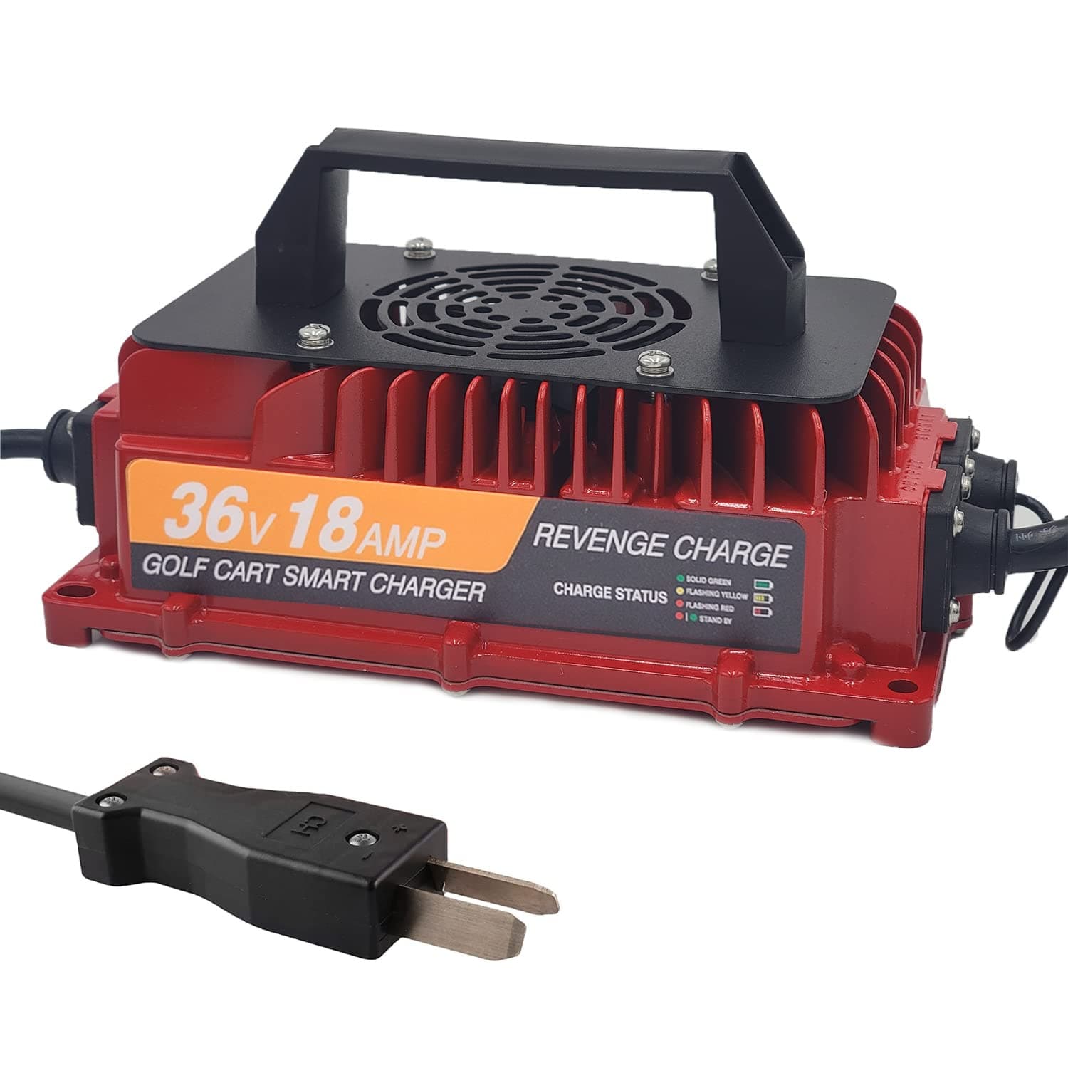 Revenge Golf Cart Parts & Accessories 18 AMP Golf Cart Battery Charger for 36 Volt Club Car, EZGO & Yamaha Models with Crowfoot Plug
