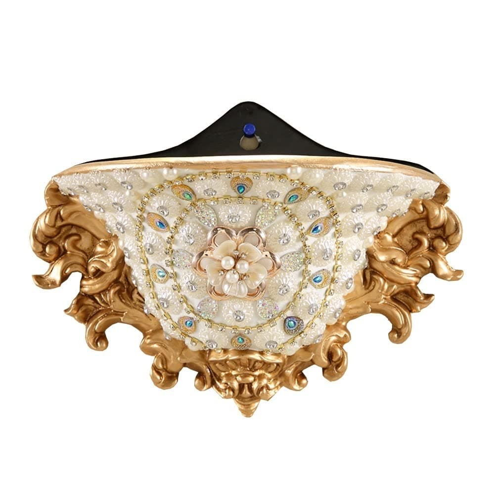 European-Style Retro Resin Wall Mount Tall Flowers Vases for Living Dining Room Bedroom Kitchen Office Hotel Wall Deco Home Decoration Decorative Hanging Planter Vase 27 × 20cm