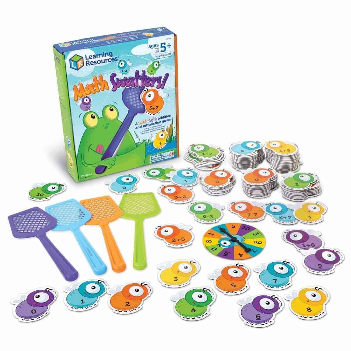 Learning Resources Mathswatters Addition & Subtraction Game - Math Games, Numbers Flash Cards, Classroom And Preschool Must Haves, Montessori, Fine Motor Skills Manipulatives, Kindergarten