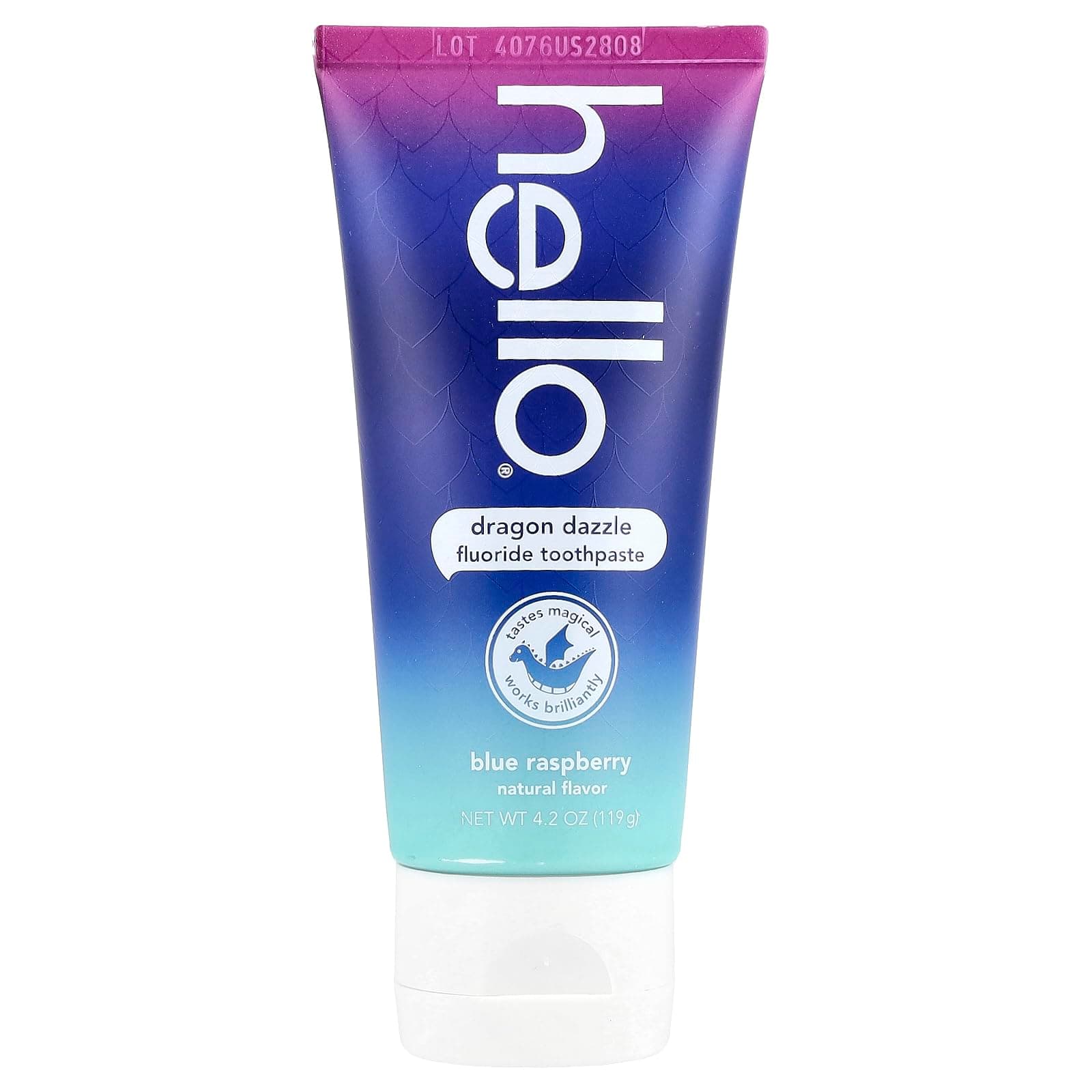 HELLO Blue Raspberry Dragon Dazzle Fluoride Toothpaste, 4.2 OZ