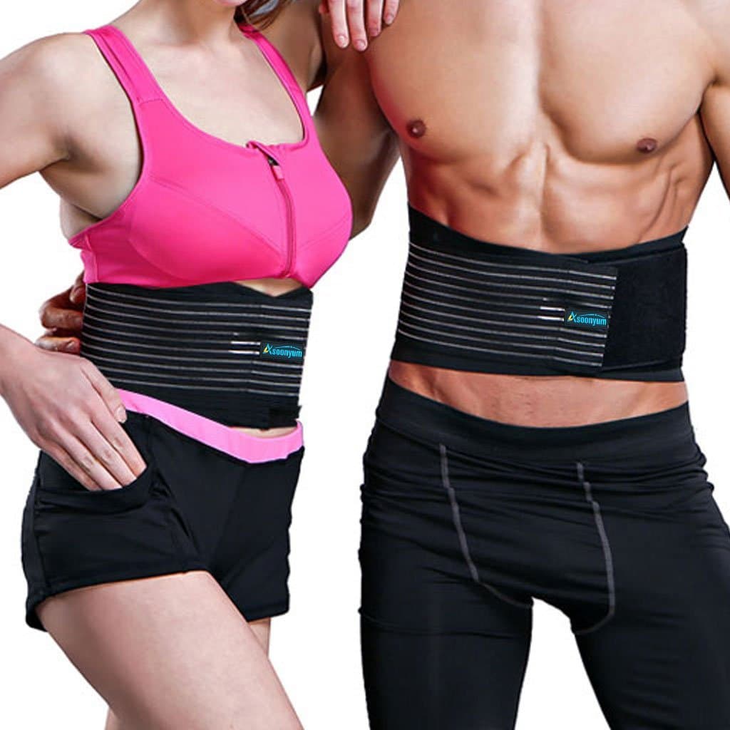 Lumbar Support ASOONYUM Lower Back Brace Mens Belt for Women Treatment of Sciatica, Scoliosis, Herniated Disc - Built-in 8 Stability Bars Helps Back Pain Relief, Breathable Double Pull Straps