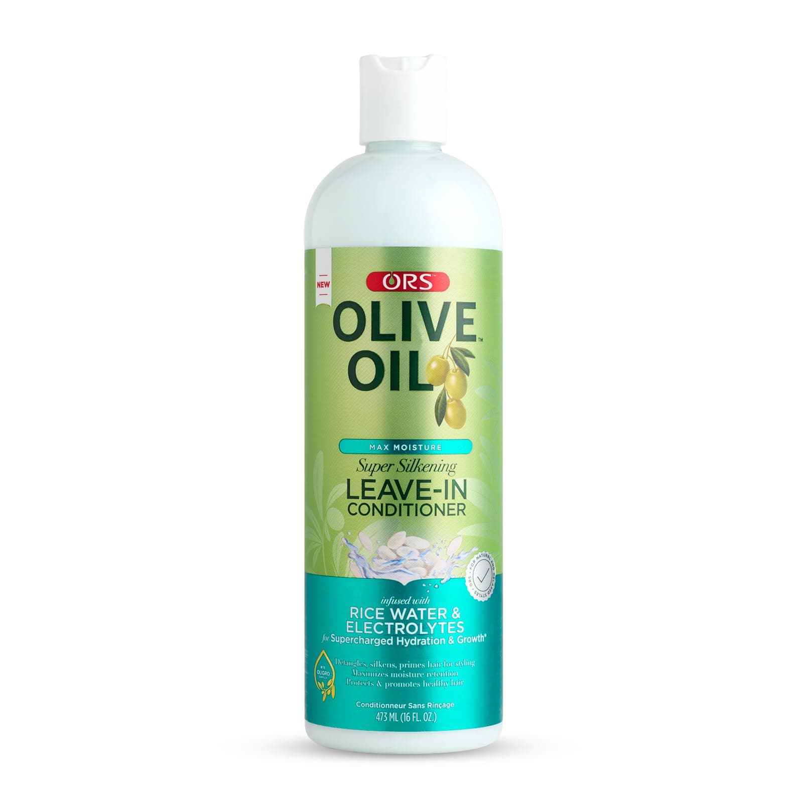 Olive Oil Max Moisture Leave-In Conditioner with Rice Water and Electrolytes for Supercharged Hair Hydration 16.0 Ounce (1)