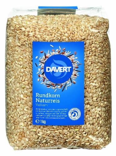 DAVERT Brown Rice Rundkorn, 4er Pack (4 x 1kg) – Organic