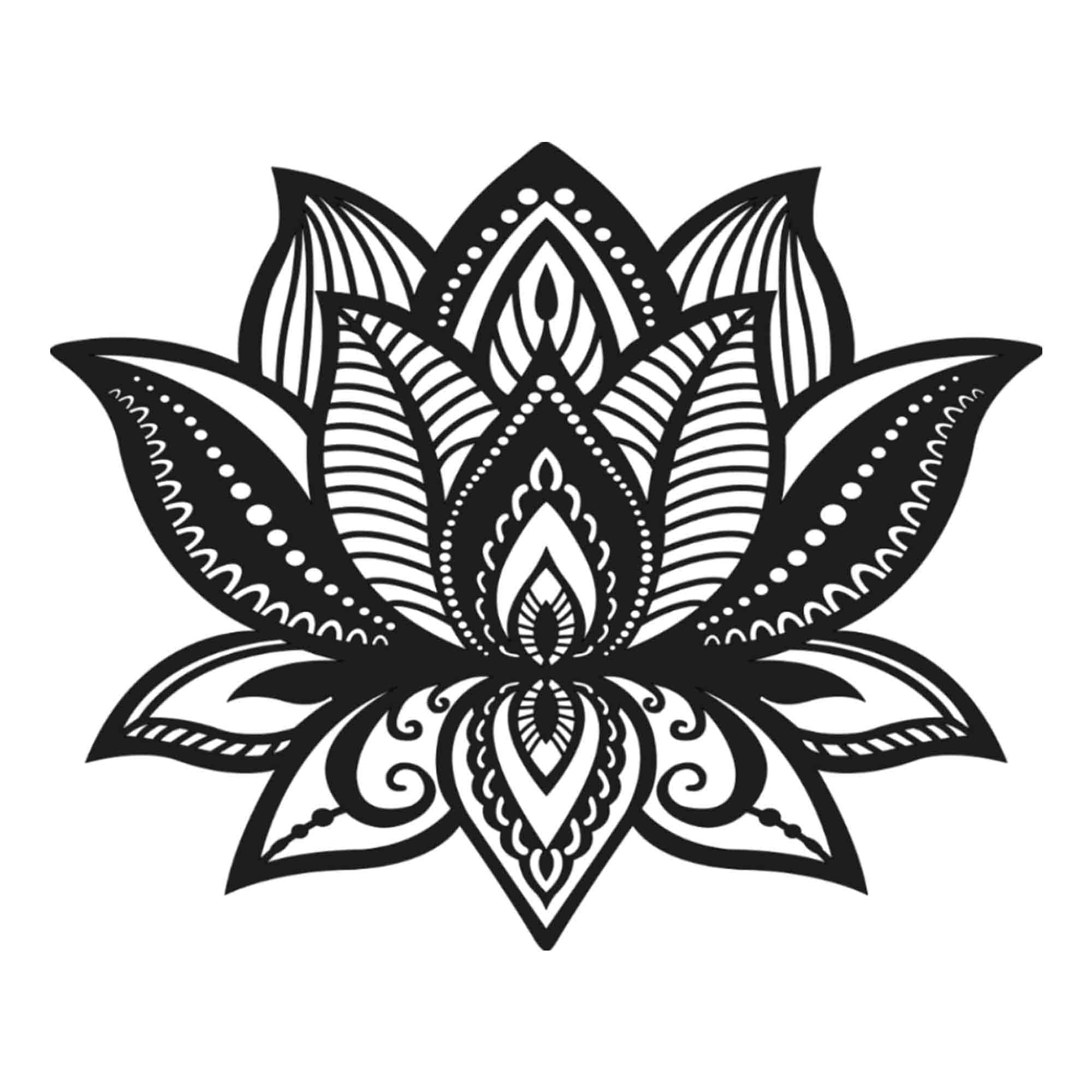marstanal Lotus Mandala, Laser Cut Lotus, Black Lotus Wall Decor, Lotus Wall Art, Flower of Life Wall Decor, Lotus Wall Hanging, Yoga Decor, Flower of Life Wall Art, Wood Lotus Decor (40 cm)