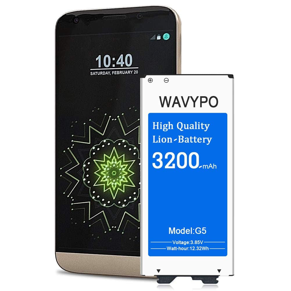 3200mAh Li-ion Battery for LG G5, Wavypo Upgraded Battery Replacement for LG G5 BL-42D1F US992 VS987 LS992 H820 H830 H845 Dual H850 H858 G5 Spare Battery - 24 Month Warranty