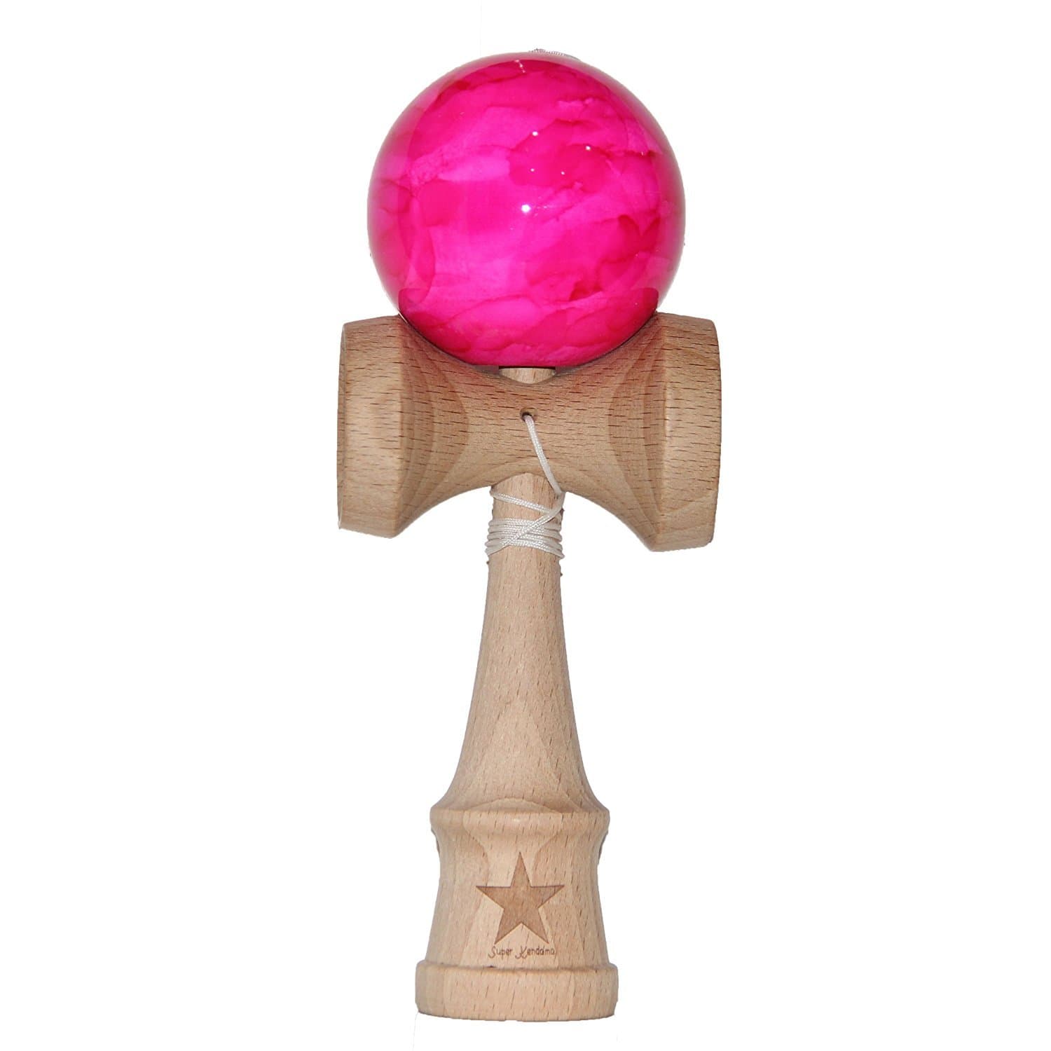 Jumbo Pink Marble Super Kendama, XL 10" Kendama, Super Sticky, Japanese Wooden Toy, Free String, USA Seller
