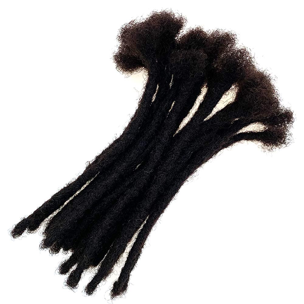 YONNA Human Hair Microlocks Sisterlocks Dreadlocks Extensions 20Locs Full Handmade (Width 0.4cm) 8inch Dark Brown #2