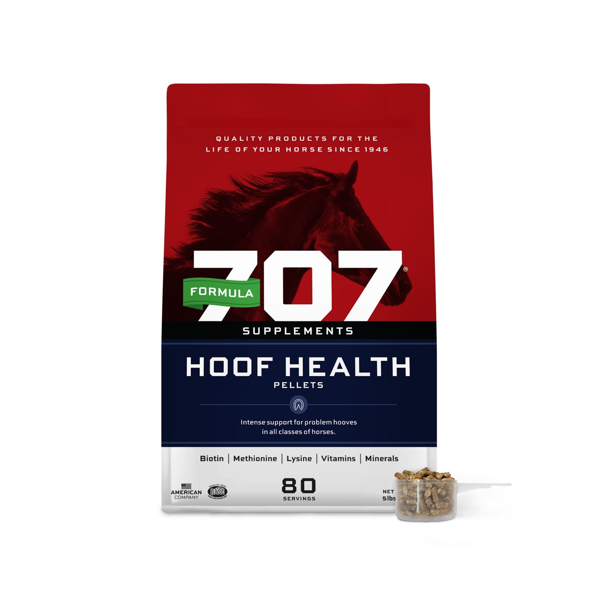 Hoof Health Equine Supplement 5 lb Bag - 80 Servings – Biotin, Amino Acids, and Minerals to Improve and Support Healthy Horse Hooves