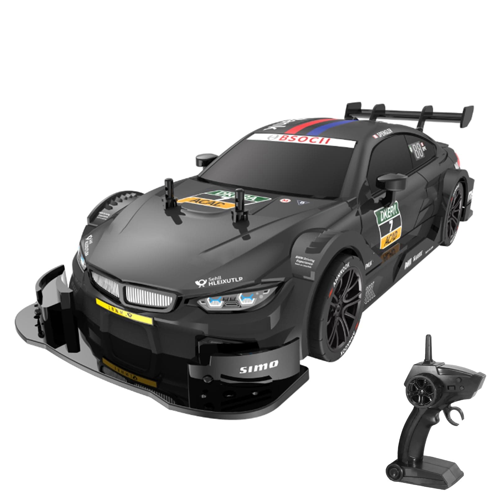 GoolRC RC Drift Car, 1:16 Scale Remote Control Car, 4WD 40KM/H High Speed RC Racing Car, 2.4GHz Electric Sport Driftings with Headlight, Drifting Tires and Racing Tires for Adults (Black)