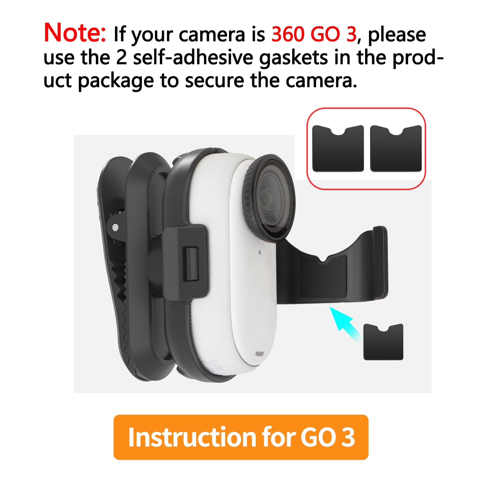Camera Backpack Clip for Insta 360 Go 3s Accessories, 360 Rotation Quick Release Mount Hat Camera Clip for Backpack Compatible with Insta360 Go 3s Accessories