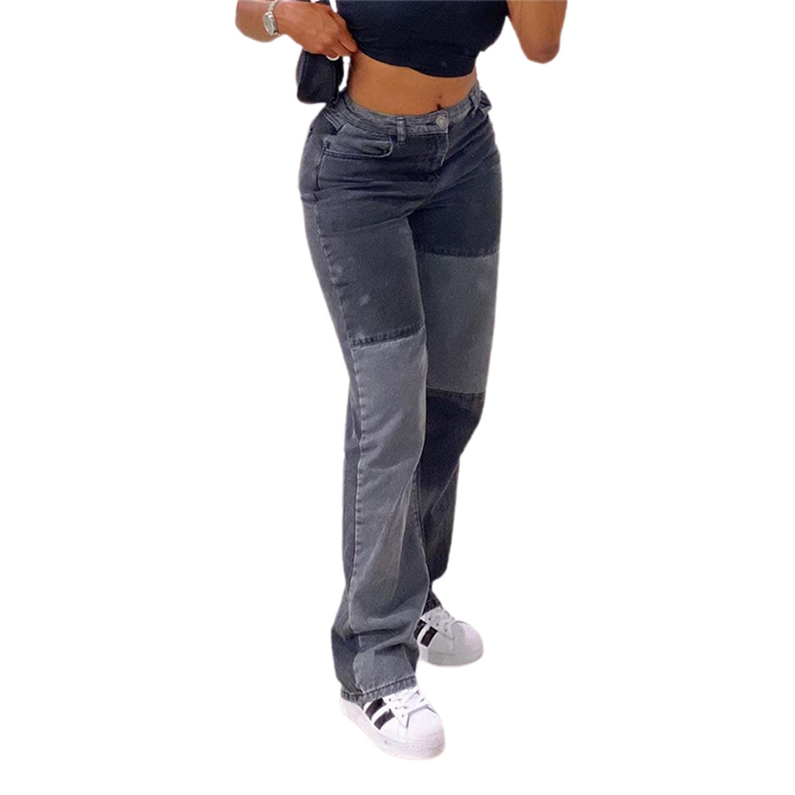 Women's Fashion Jeans Regular Relaxed Fit Straight Leg High Waisted Trendy Vintage Boyfriend Juniors Star Y2K Jeans