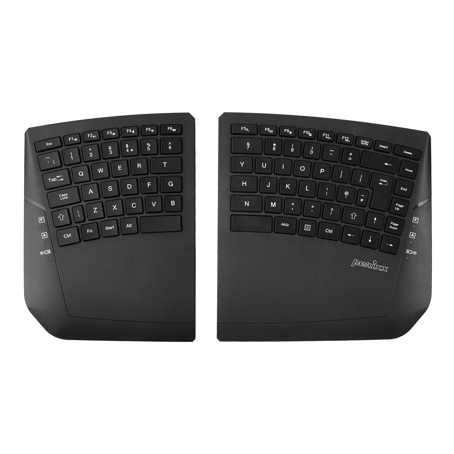 Perixx PERIBOARD-624B Wireless True Ergonomic Split Keyboard, Two Separated Halves Design, UK QWERTY Layout