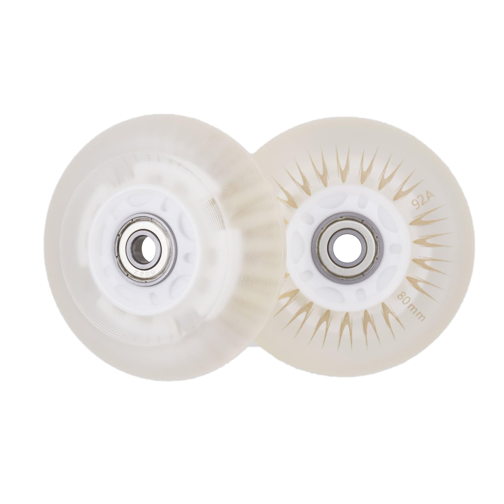 2-Pack, Glowrider 92A LED Light Up Wheels w/Bearings - Glow in The Dark! (for Any Product Using Inline Skate Wheels) (Multiple Size and Color Options Available)