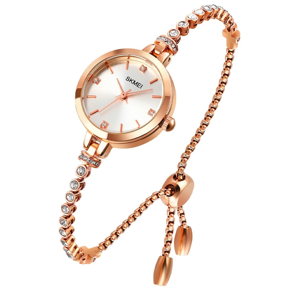 Women Watches Bracelet Diamond Ladies Female Small Rose Gold Fashion Luxury Thin Waterproof Analog Quartz Casual Girls Wife Gifts Silver Wrist Watch