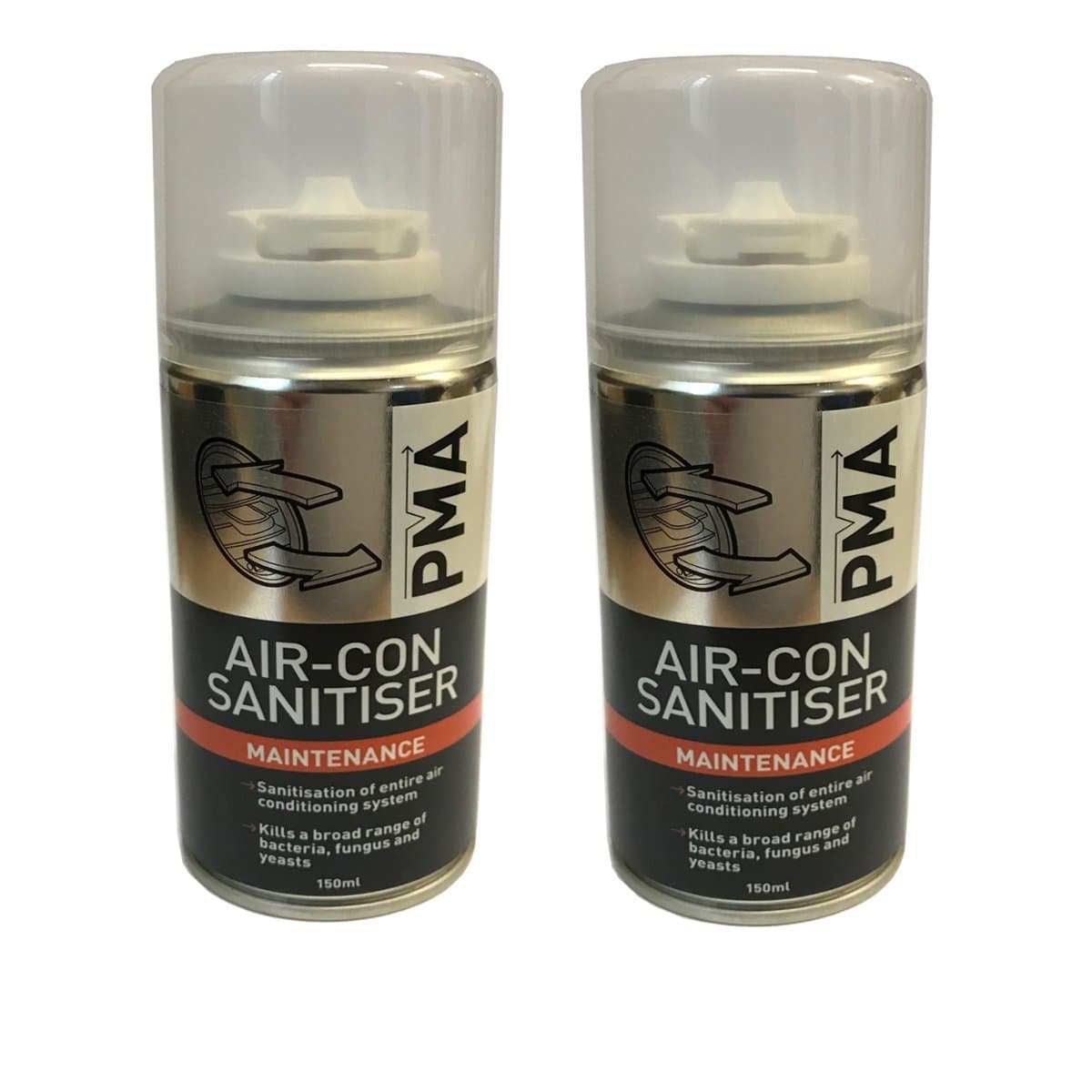 PMA (2 TINS) Air Con Cleaner 150ml - Cleans and Sanitises Air Conditioning and Climate Control