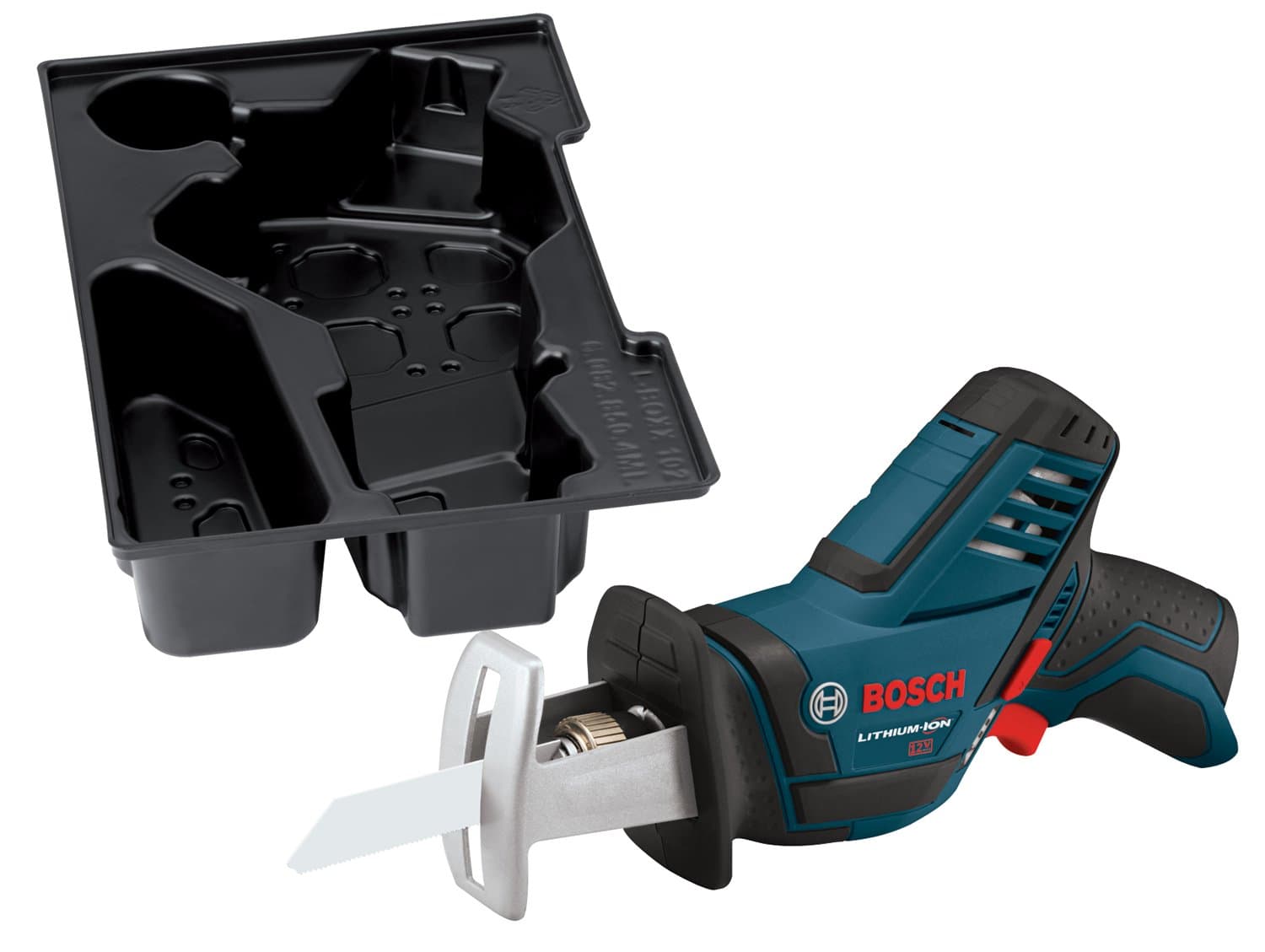 Bosch Bare-Tool PS60BN 12-Volt Max Lithium-Ion Pocket Reciprocating Saw with Exact-Fit L-BOXX Tool Insert Tray