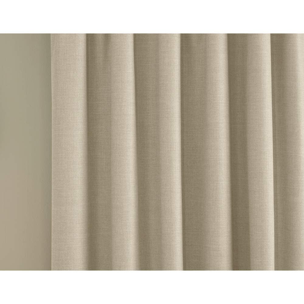 Enhanced Living Harvard Natural Linen 100% Blackout Thermal Tape Top Curtains - 90 x 90 inch (229 x 229cm) - Energy Saving & Noise Reducing Curtains for Living Room & Bedroom