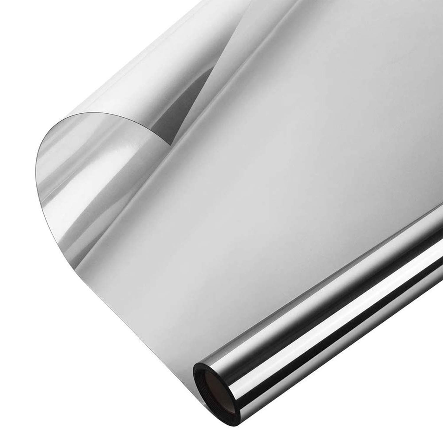 Window Heat Control Film Anti-UV One Way Mirror Film Privacy Static Glass Films Non-Adhesive Window Tint for Home and Office (Silver, 17.7 inch x 6.56 Feet)