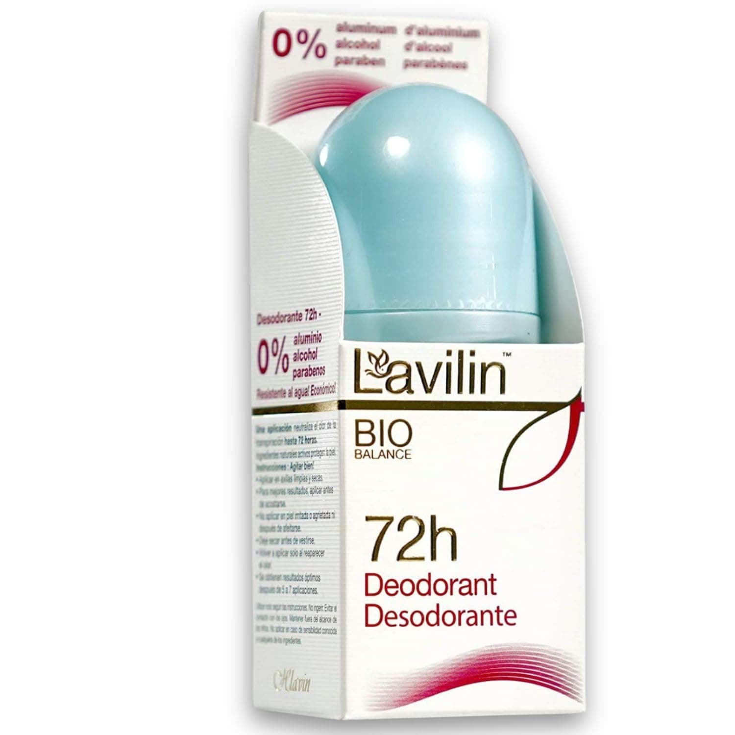 LAVILIN Roll On Deodorant for Women and Men - Aluminum Free Deodorant with Up to 72 Hour Long-Lasting Protection and Odor Control – Alcohol, Paraben and Cruelty FREE Sensitive Skin deodorant (2 oz)