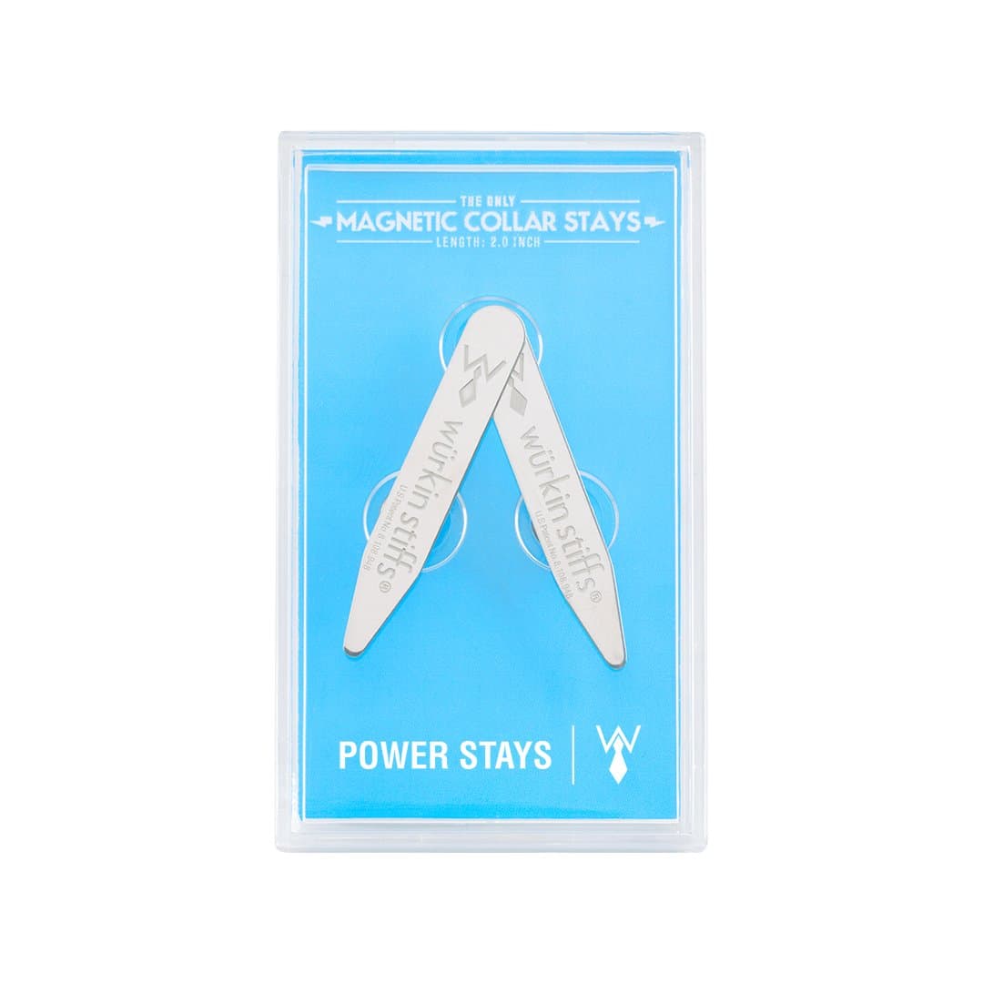 2 Wurkin Stiffs 2.0" Power Stays Metal Magnetic Collar Stays in Clear Plastic Case