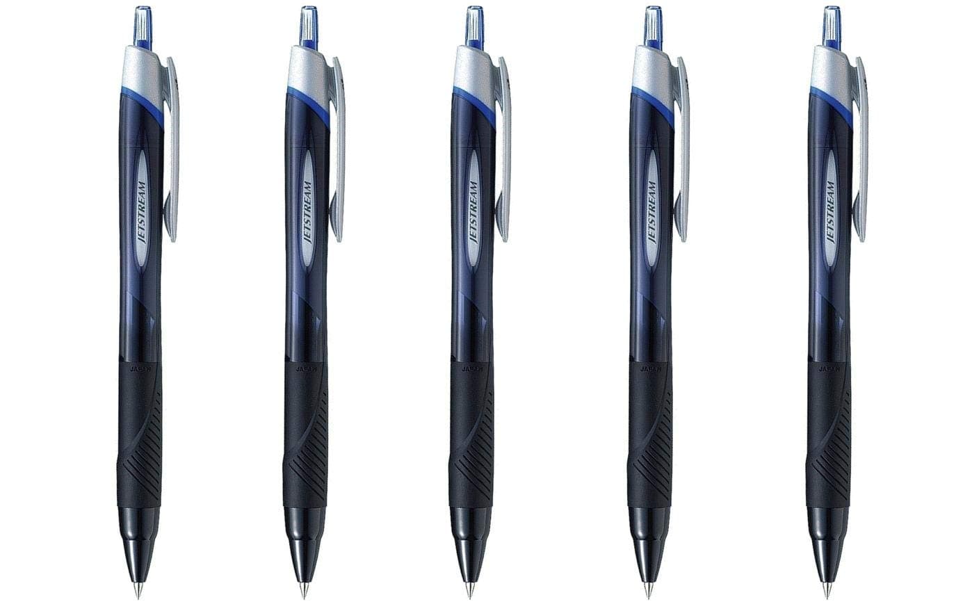 New Jetstream Extra Fine & ultra micro Point Retractable Roller Ball Pens,-rubber Grip Type -0.38mm-blue Ink-value Set of 5