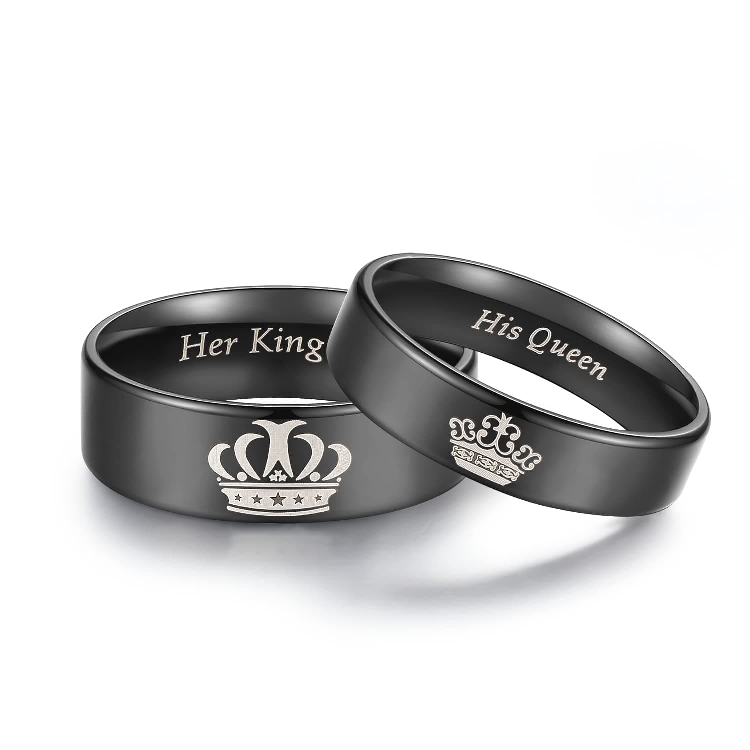 Amazing Her King His Queen Titanium Stainless Steel Wedding Band Set Anniversary Engagement Promise Ring